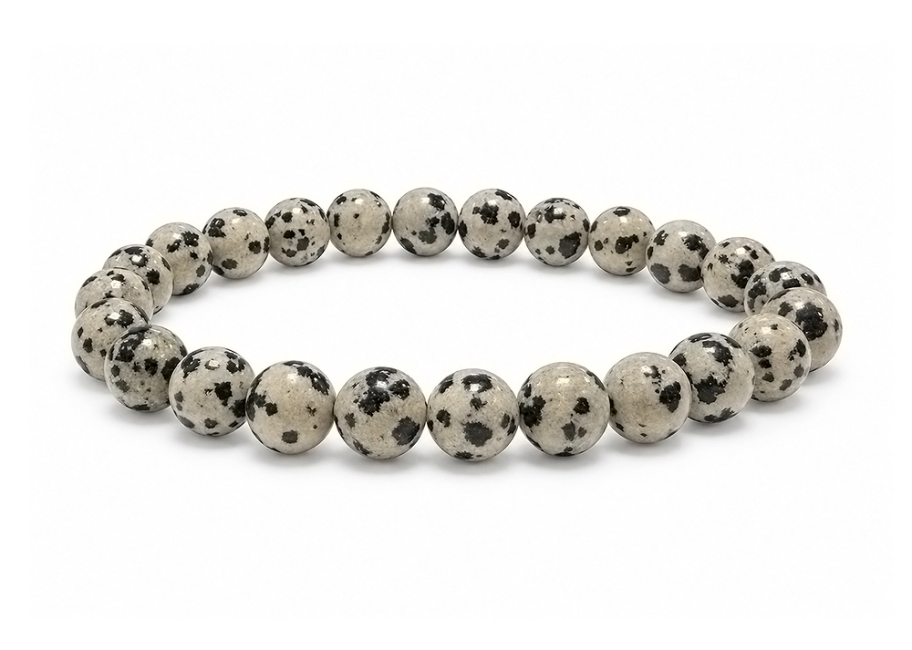 Bracelet Jaspe Dalmatien A perles 8-9mm chez Arabesk