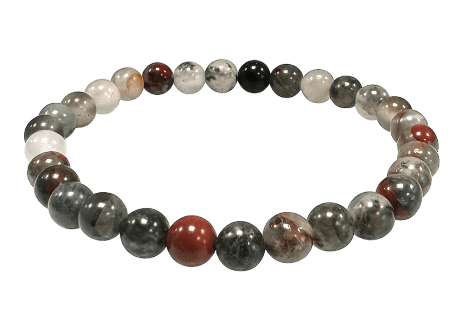 Bracelet Jaspe héliotrope Bloodstone perles 6-7mm