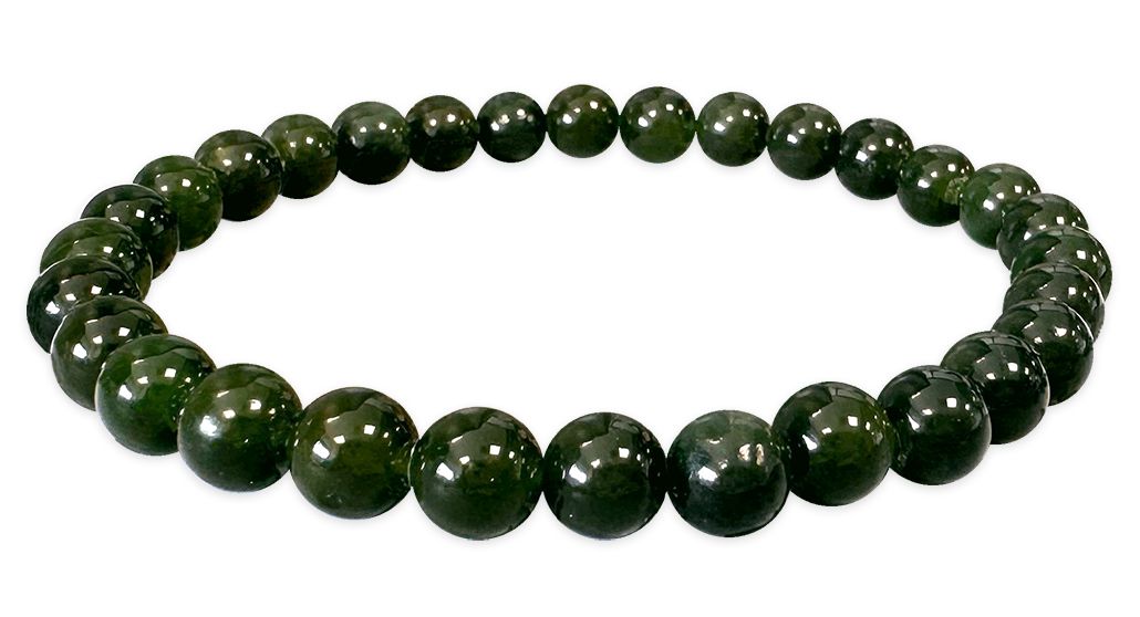 Bracelet Jade Nephrite Canada AA+ perles 6mm