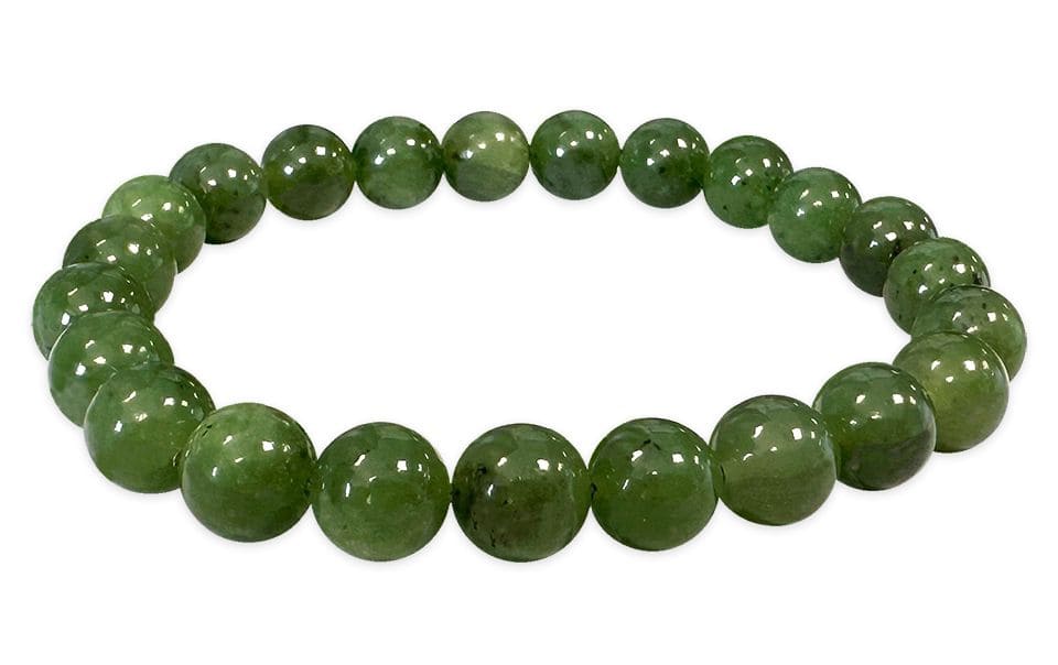 Bracelet Jade Nephrite Canada AA perles 8mm