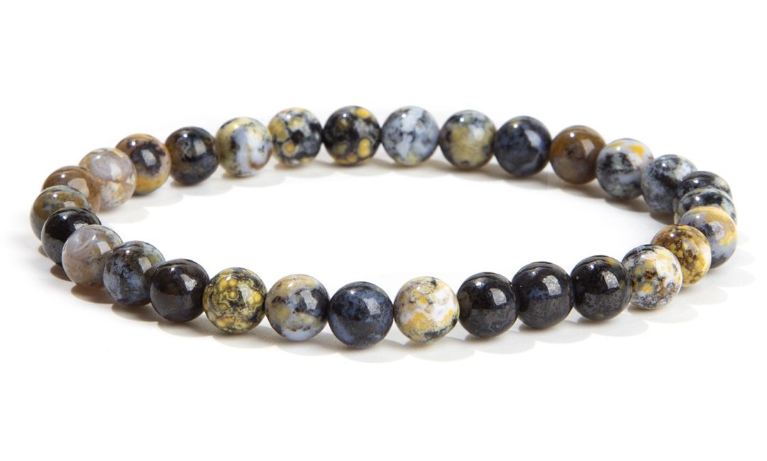 Blaues Ozean-Jaspis-Armband mit 6-mm-Perlen