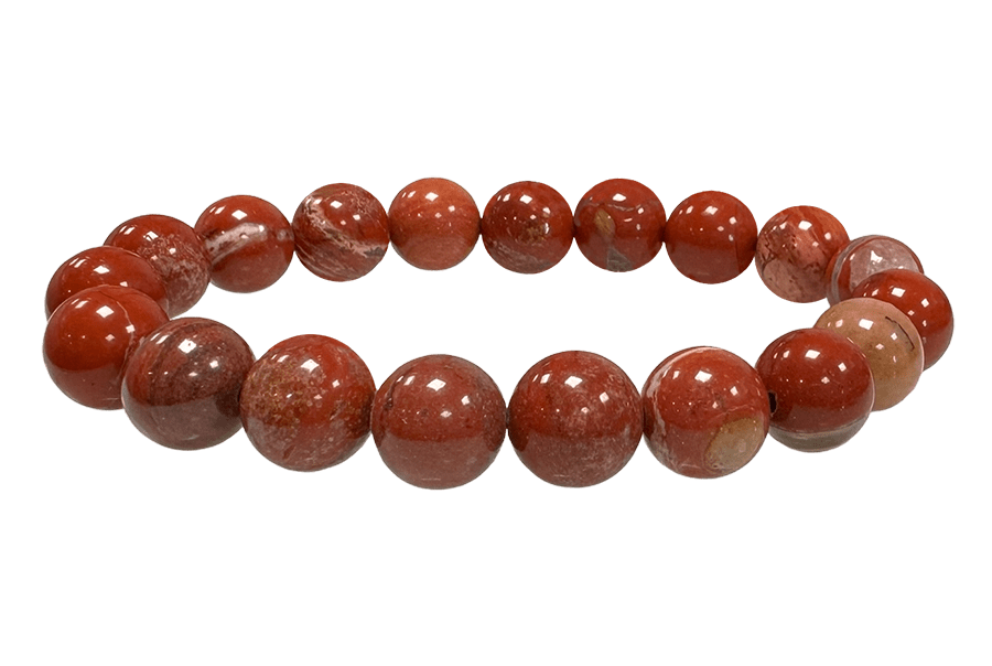 Bracelet Jaspe Rouge perles 10mm chez Arabesk