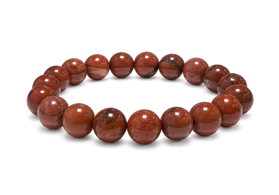 Bracelet Jaspe Rouge AB perles 10mm chez Arabesk