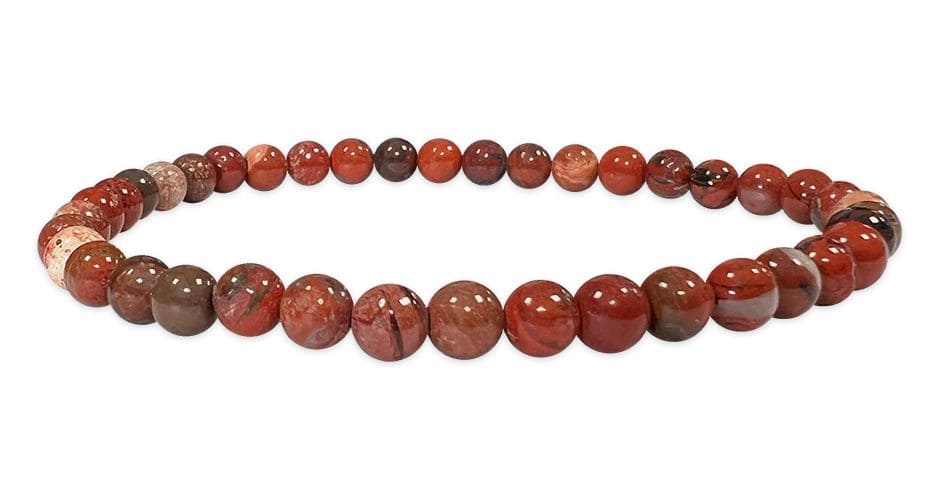 Bracelet Jaspe Rouge perles 4mm chez Arabesk
