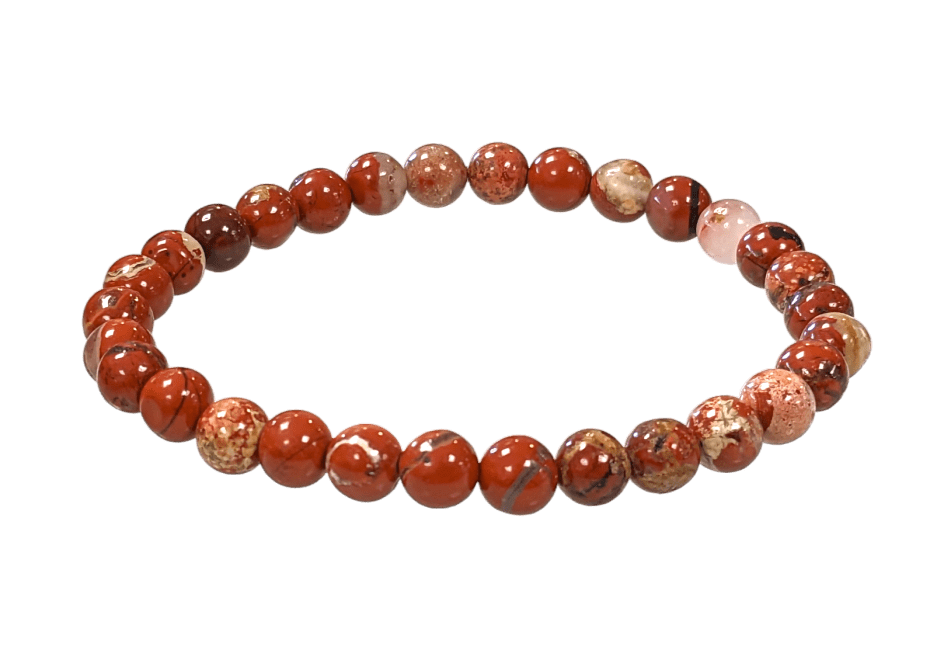 Bracelet Jaspe Rouge perles 6-7mm chez Arabesk