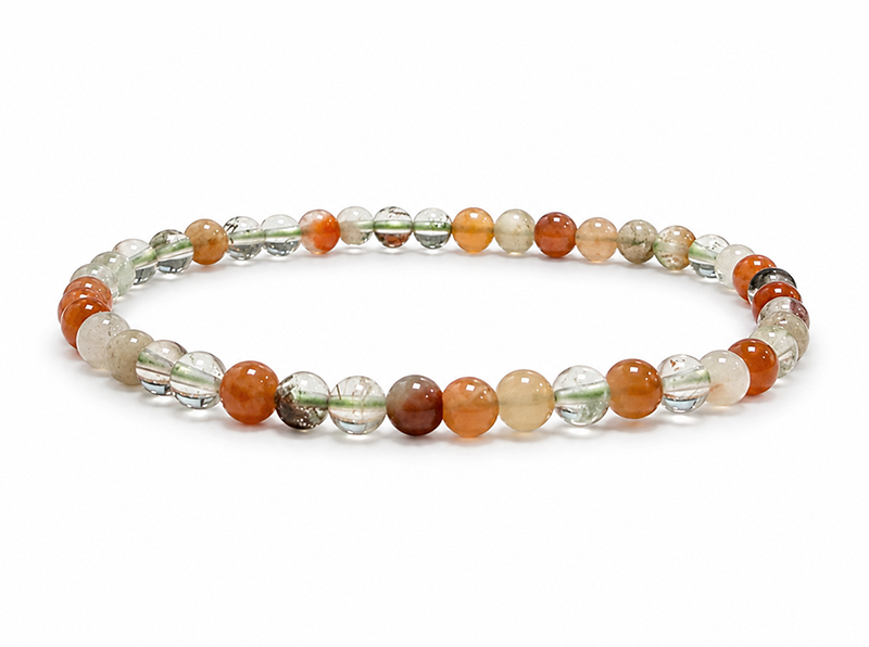 Bracelet Cristal de Roche Rutile Multicolore A perles 4mm chez Arabesk