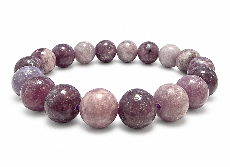 Bracelet Lépidolite A perles 10mm