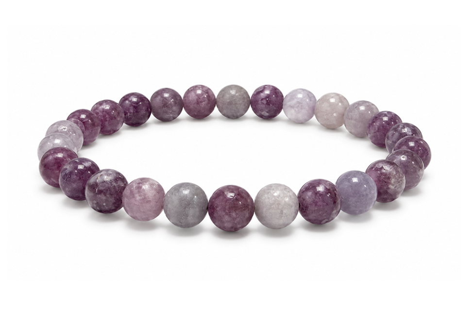 Bracelet Lépidolite A perles 6mm chez Arabesk