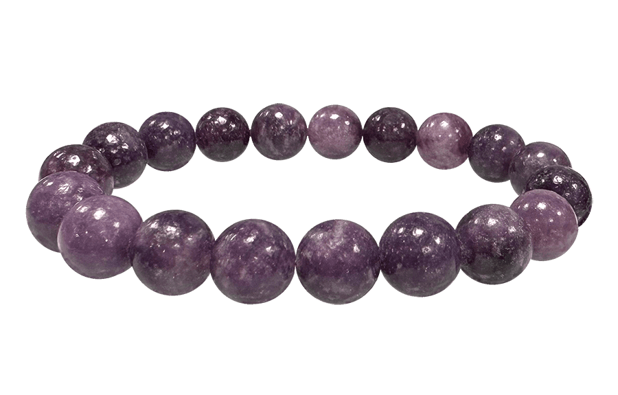 Bracelet Dark Lepidolite A perles 10mm