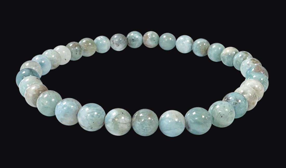 Bracelet Larimar perles 5-6mm