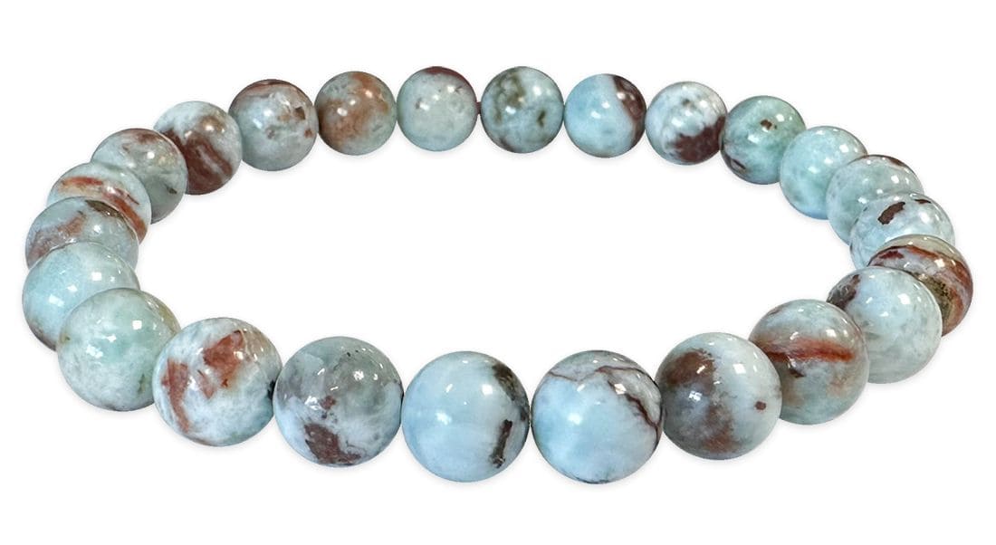 Bracelet Larimar perles 7-8mm