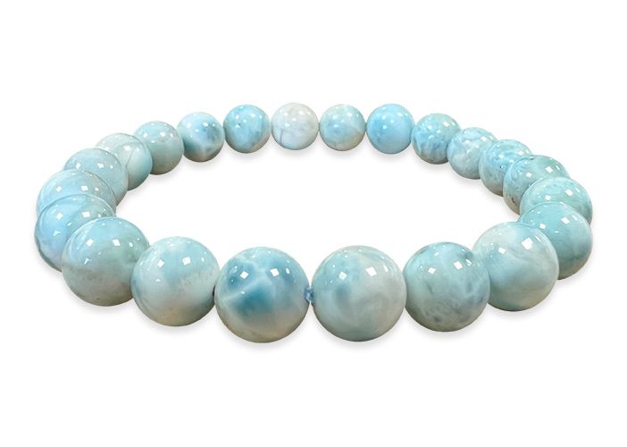 Bracelet Larimar AA perles 7-8mm