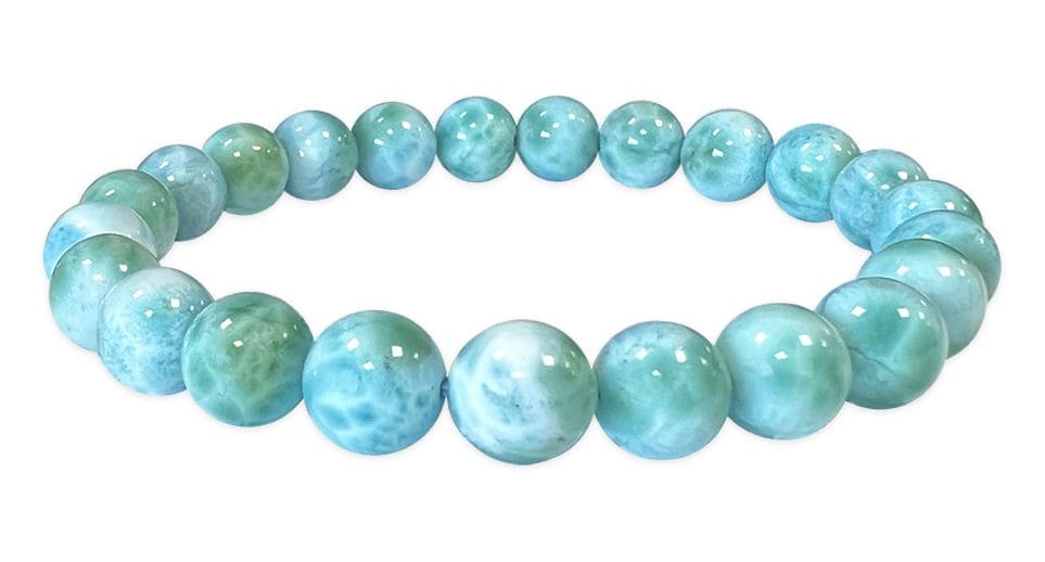 Bracelet Larimar AAA perles 7.5-8.5mm