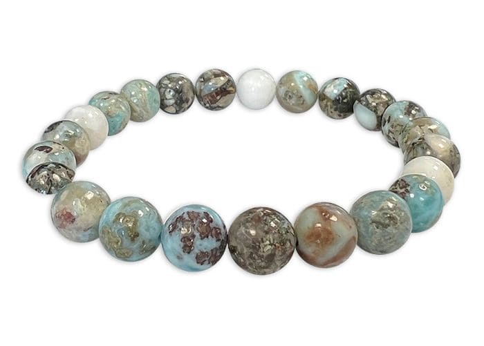 Bracelet Larimar perles 8mm