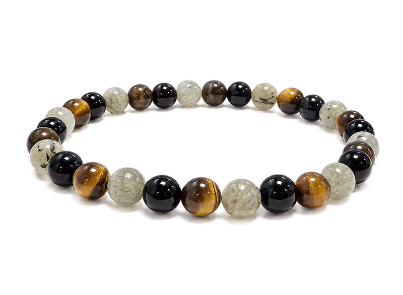 Bracelet Labradorite Œil de Tigre Onyx A perles 6mm chez Arabesk