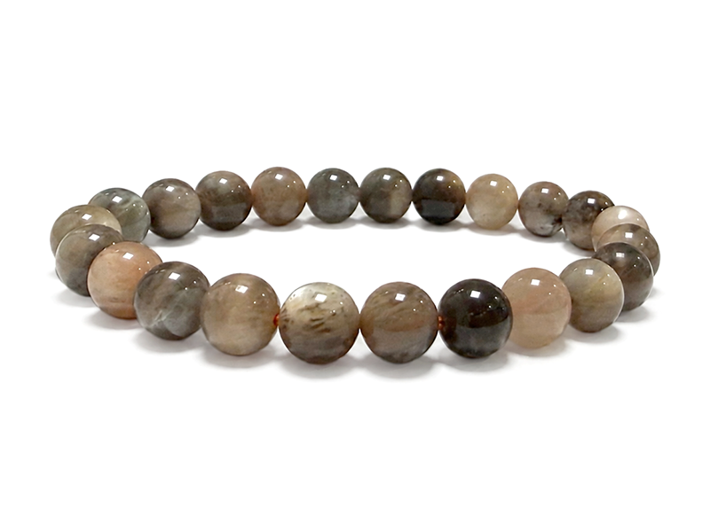 Bracelet Pierre de Lune Noire A+ perles 8-9mm
