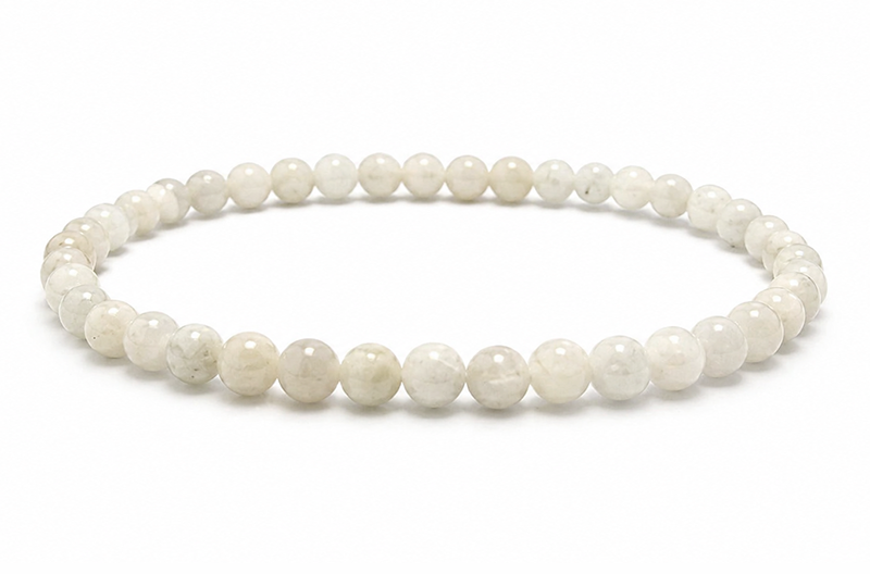 Bracelet Pierre de Lune Blanche Péristérite A perles 4-5mm chez Arabesk