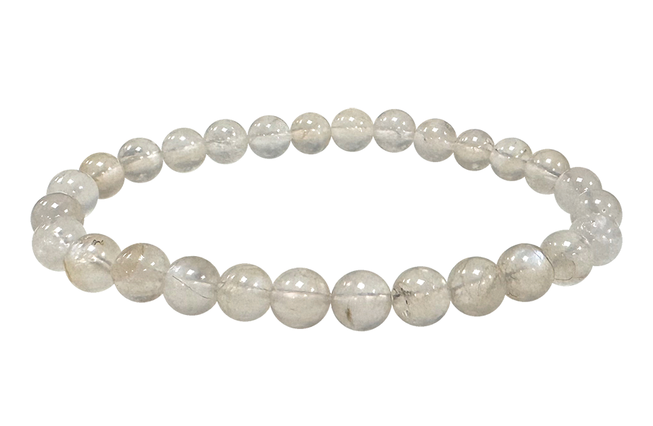 Bracelet pierre de lune blanche A perles 6-7mm