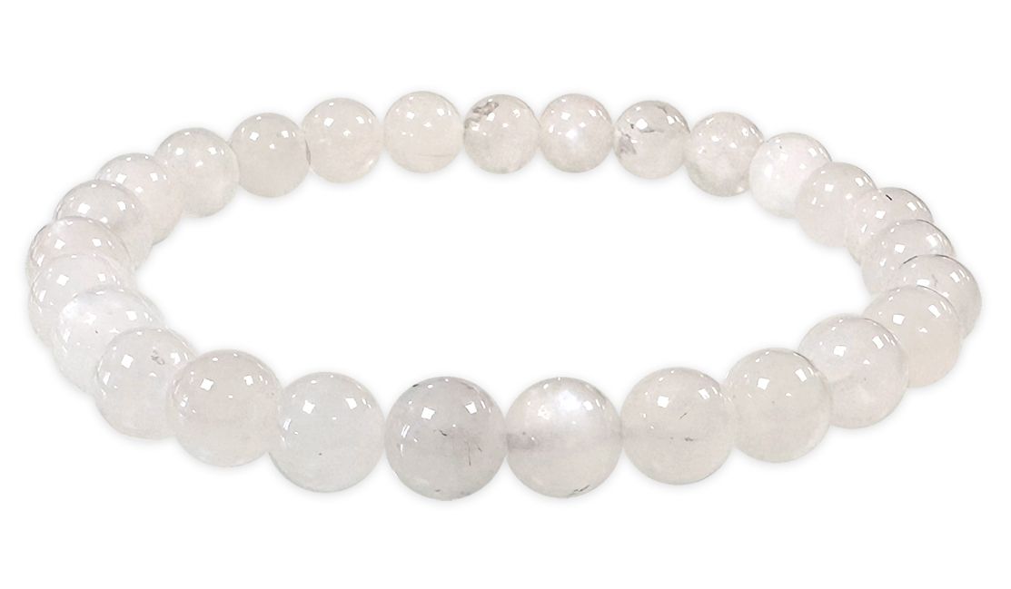 Bracelet pierre de lune blanche AA perles 6-7mm