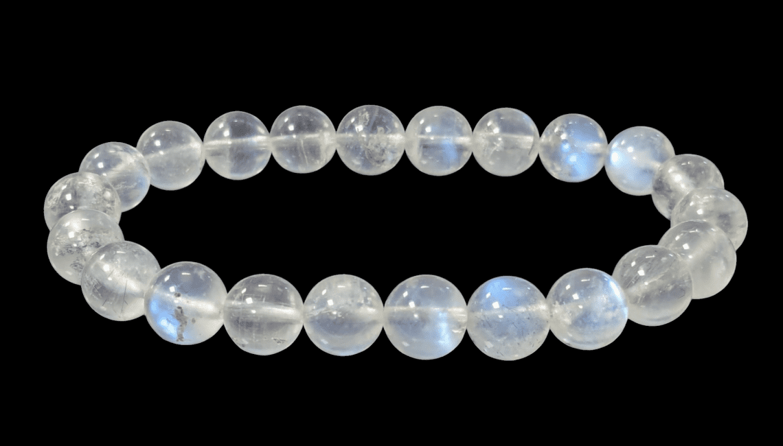 Bracelet pierre de Lune Blanche Peristerite AA perles 7-8mm chez Arabesk