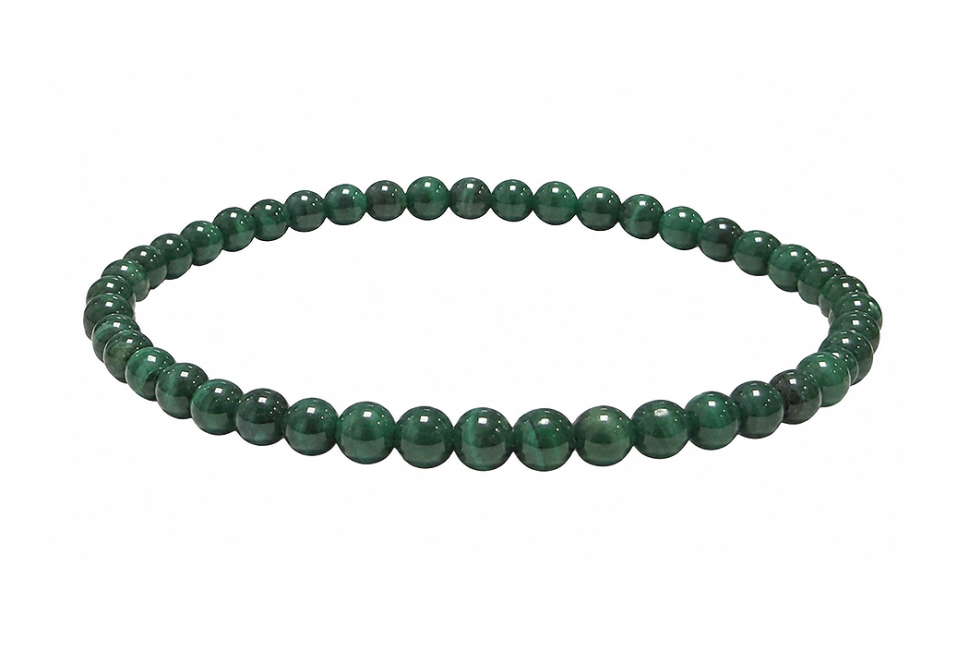 Bracelet Malachite AA perles 4mm chez Arabesk|fr