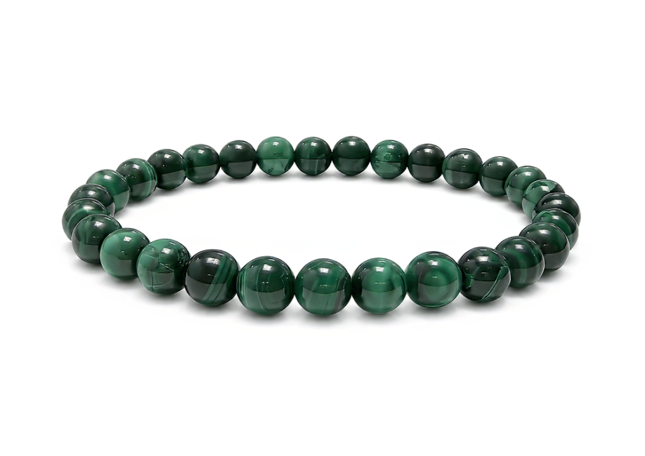Bracelet Malachite Foncée AA perles 6-7mm chez Arabesk