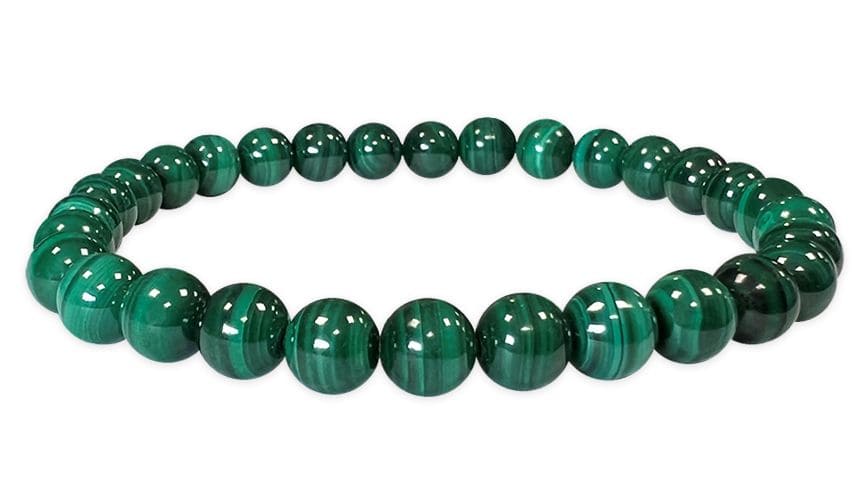 Bracelet Malachite Fonçée AAA perles 6mm