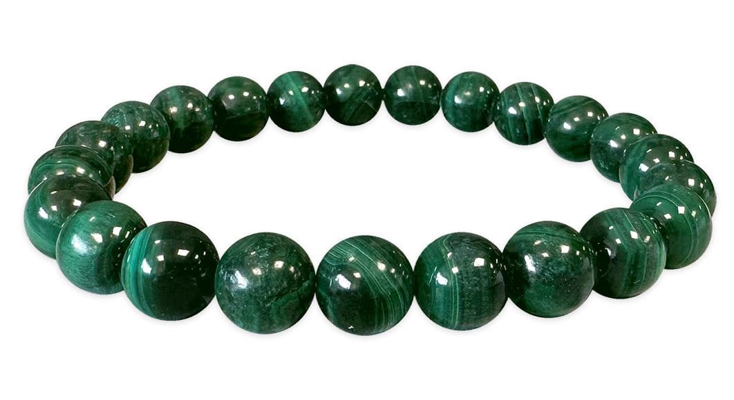 Bracelet Malachite AA Foncée perles 8-9mm chez Arabesk
