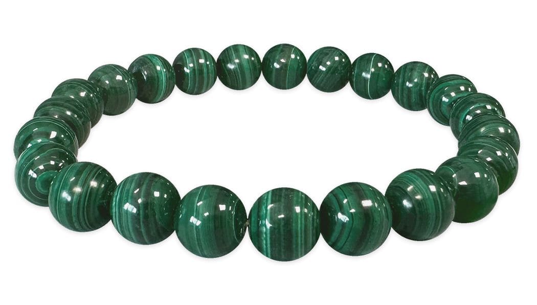 Bracelet Malachite Fonçée AAA perles 8mm