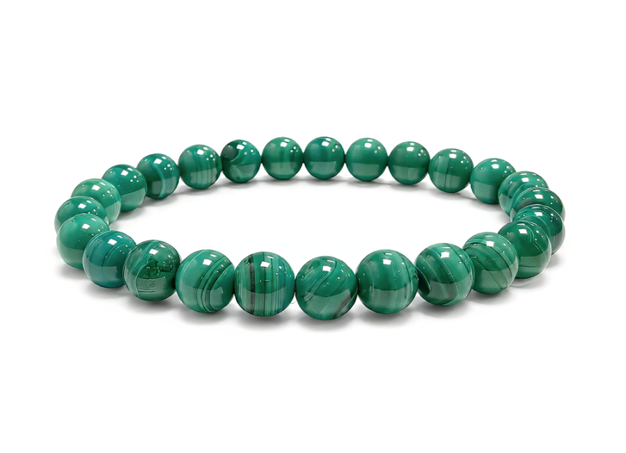 Bracelet Malachite Claire AA Perles 6-7 mm chez Arabesk