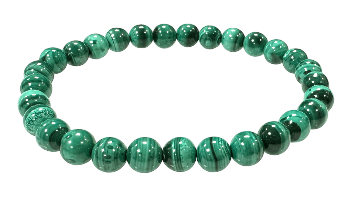 Bracelet Malachite Claire AA perles 6.5-7.5mm chez Arabesk