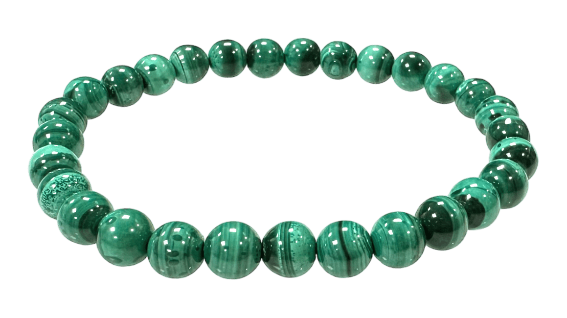 Bracelet Malachite Claire AA perles 6.5-7.5mm