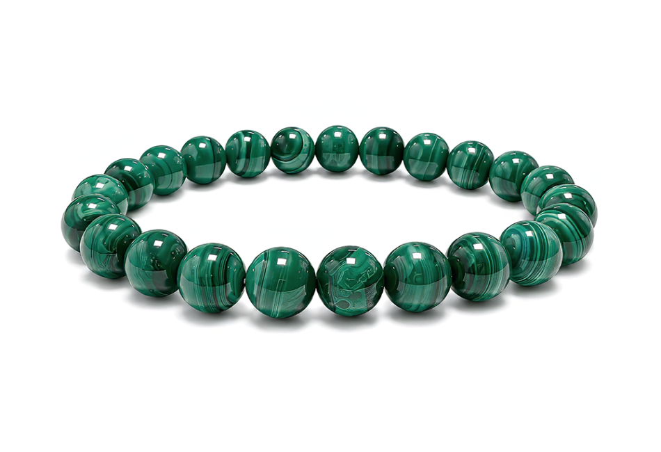 Bracelet Malachite Claire AA Perles 8-9 mm