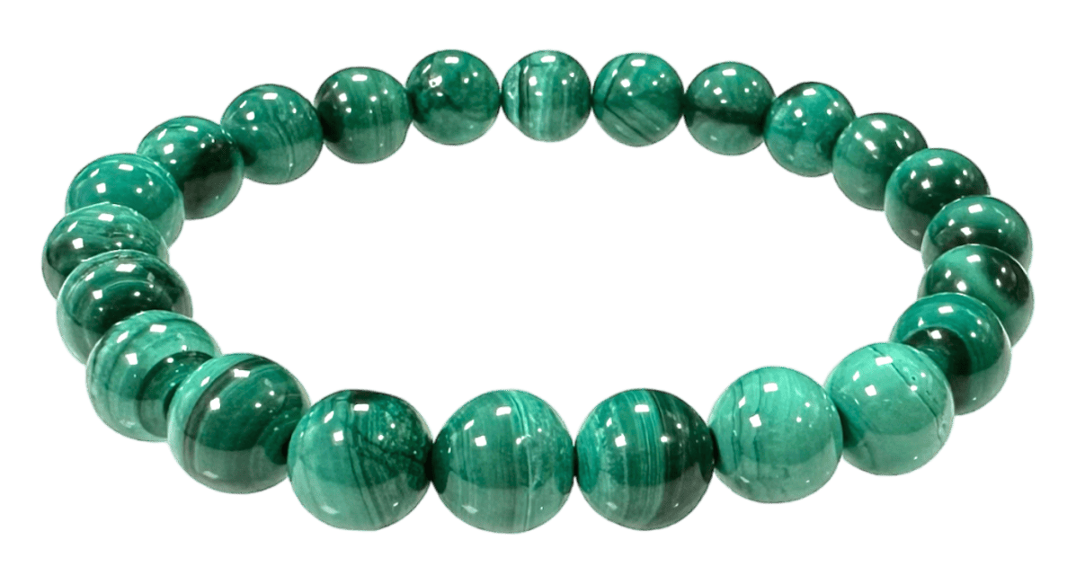 Bracelet Malachite Claire AA perles 8-9mm chez Arabesk