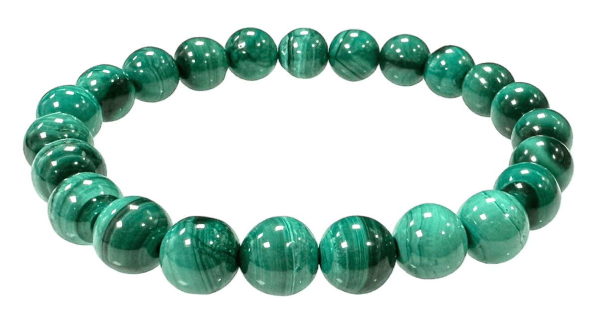 Bracelet Malachite Claire AA perles 7.5-8.5mm