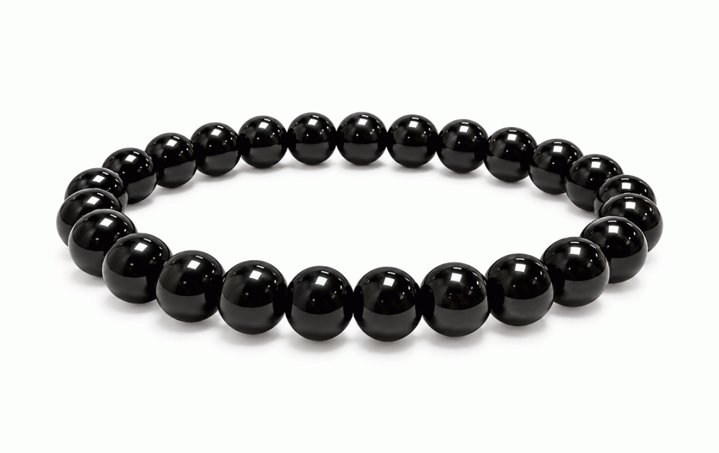 Bracelet Obsidienne Noire A perles 8mm chez Arabesk