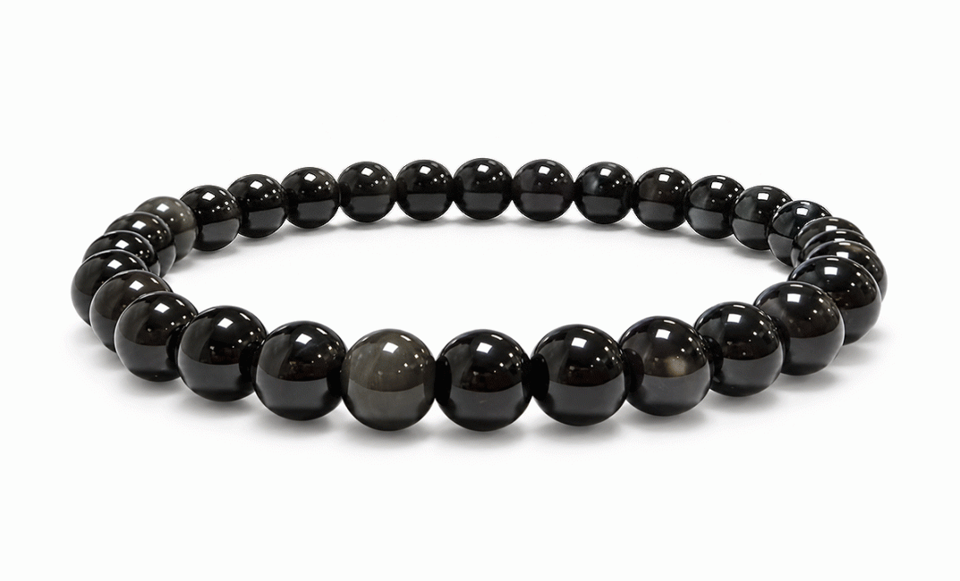 Bracelet Obsidienne Œil Céleste Rainbow A perles 6mm chez Arabesk