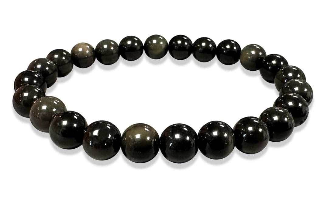 Bracelet perles Obsidienne Œil Céleste Rainbow AA 8mm