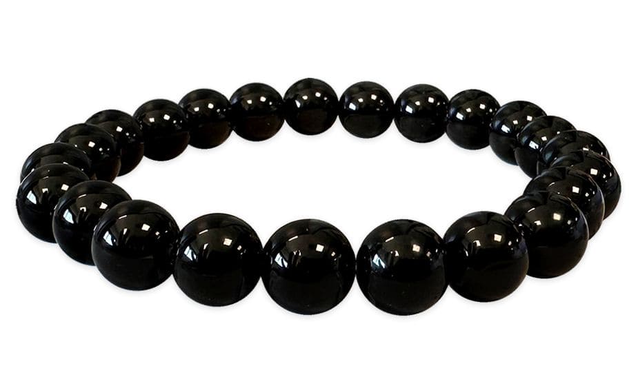 Schwarzes Onyx-Armband mit 8 mm Perlen