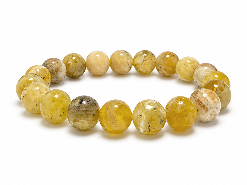 Bracelet Opale Jaune A perles 10mm