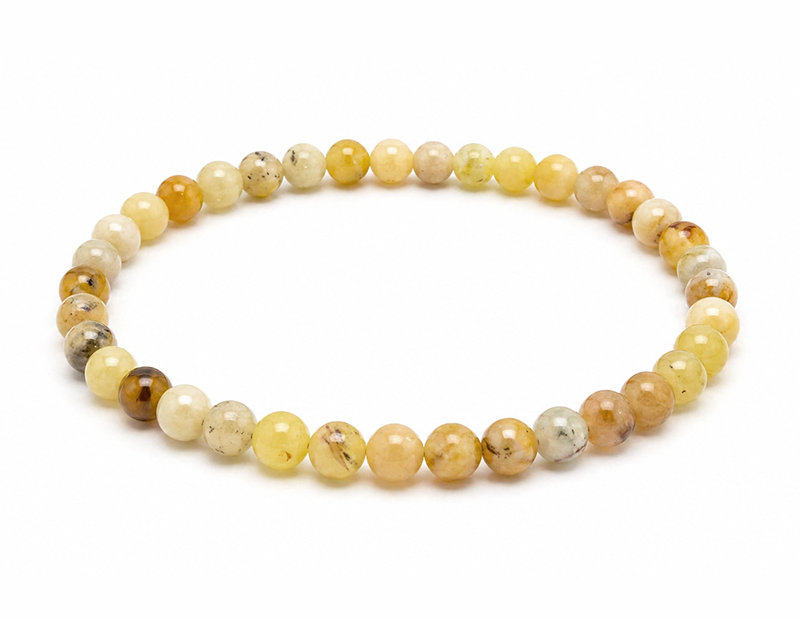 Bracelet Opale Jaune A perles 6mm