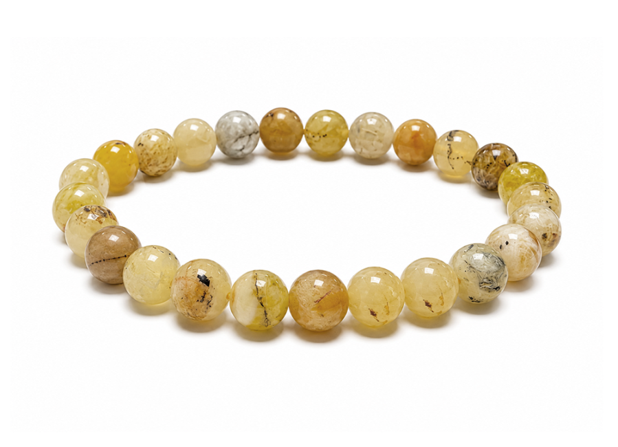 Bracelet Opale Jaune A perles 8mm chez Arabesk