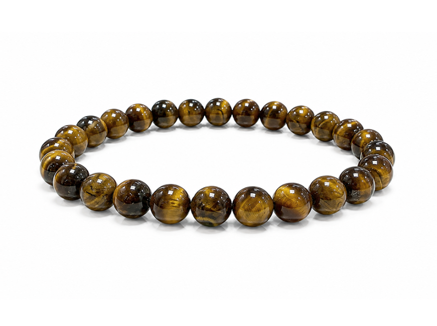 Bracelet en Oeil de Tigre A Perles 6 mm