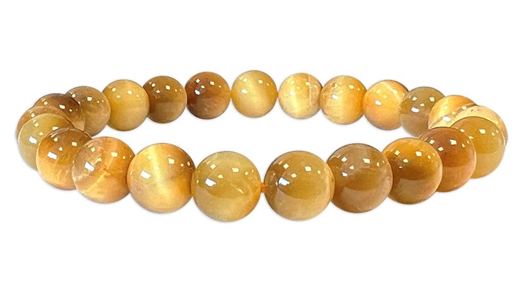 Oeil de tigre Doré AA perles 8mm chez Arabesk