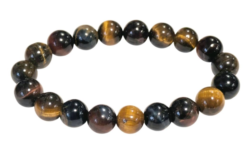 Bracelet oeil de tigre multi A perles 10mm
