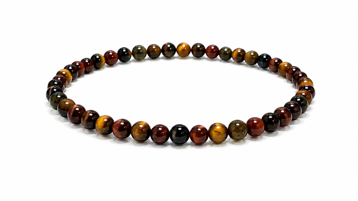 Bracelet Oeil de Tigre Multicolore A Perles 4 mm chez Arabesk