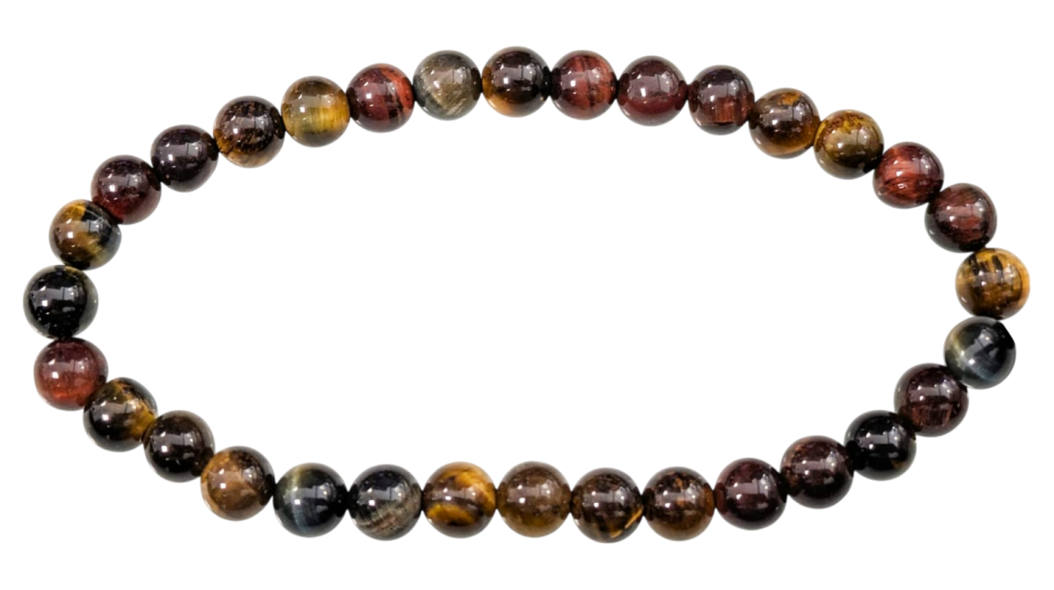 Bracelet Oeil de Tigre Multicolore A perles 6mm chez Arabesk