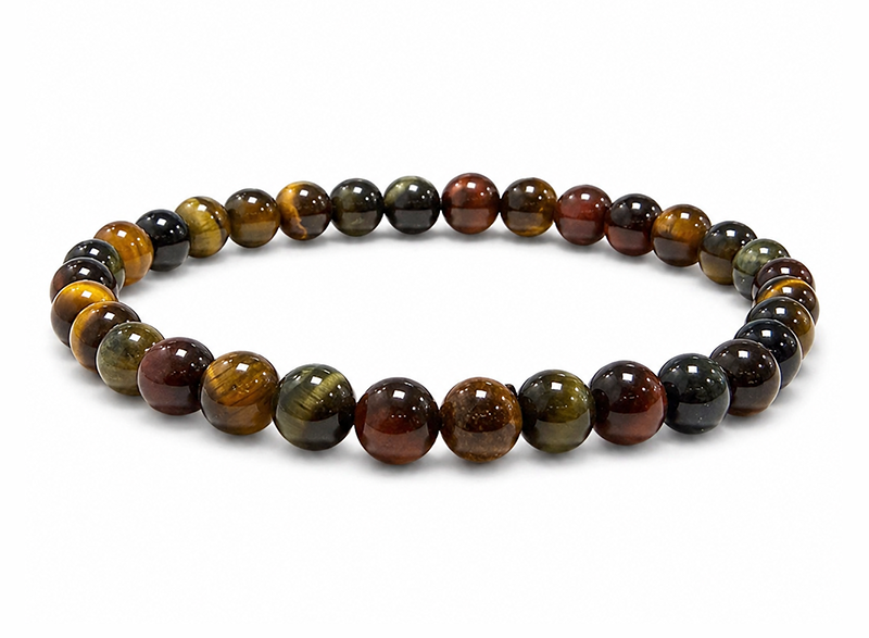 Bracelet Œil de Tigre Multicolore AA perles 6mm chez Arabesk