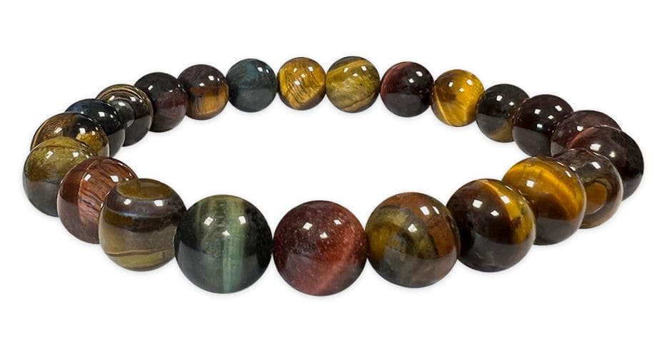 Bracelet Oeil de Tigre Multicolore A perles 8mm chez Arabesk