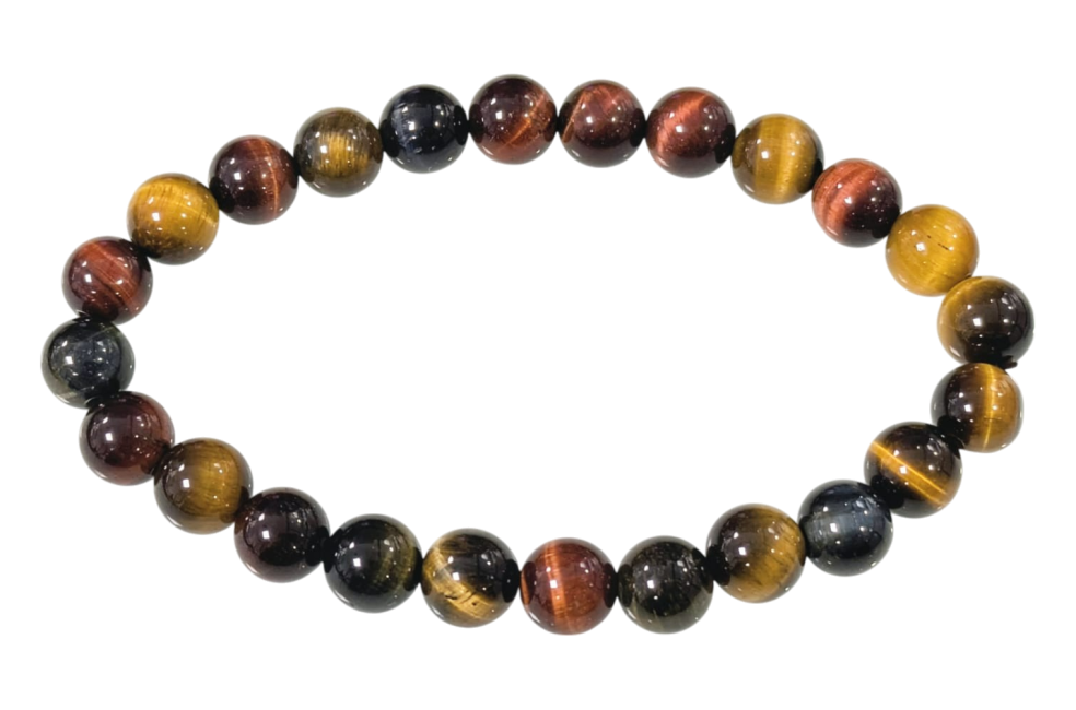 Bracelet oeil de tigre multicolore AA perles 8mm chez Arabesk